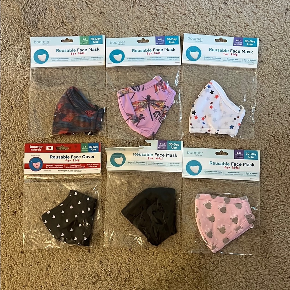 Kids Reusable Face Masks - Multi-Color Pack